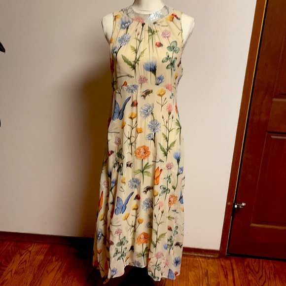 Pankaj & Nidhi for Anthropologie, butterflies and flowers dress, size 6 - Picture 6 of 6
